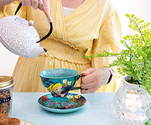 Alice in Wonderland Ceramic Teacup and Saucer Set
