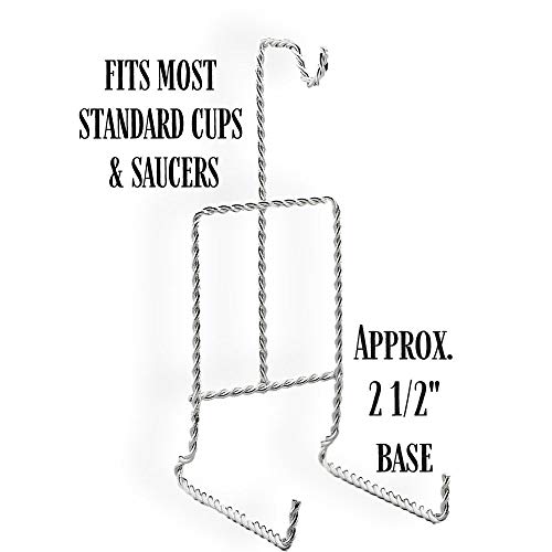 Twisted Silver Tea Cup & Saucer Holders - Set of 2