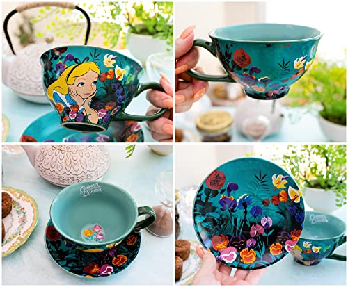 Alice in Wonderland Ceramic Teacup and Saucer Set