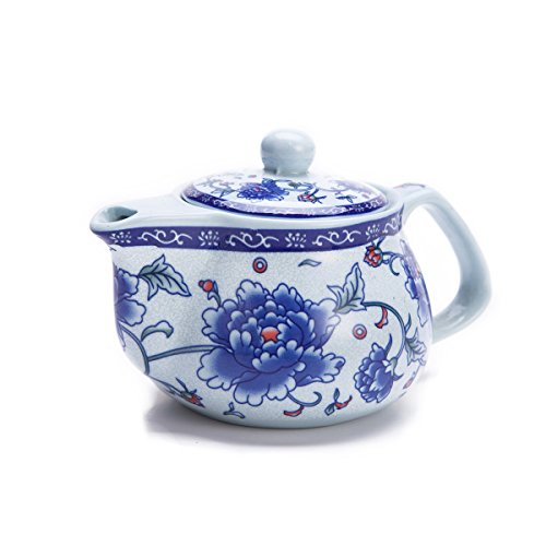 Elegant Blue-and-White Peony Tea Set Gift Box