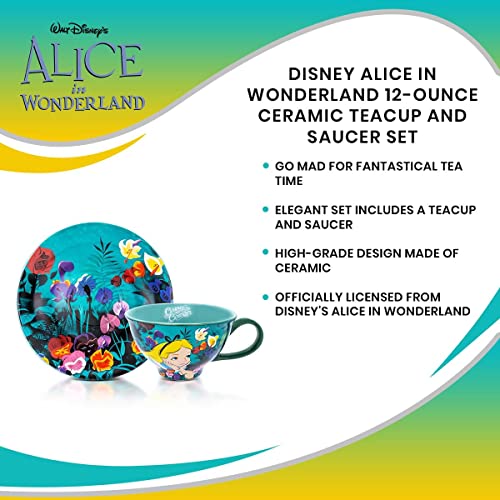 Alice in Wonderland Ceramic Teacup and Saucer Set