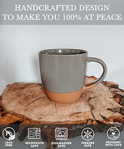 Set of 4 Large Latte Mugs - Modern Style