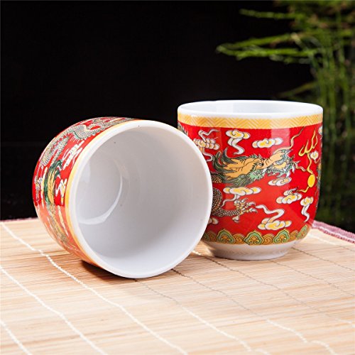 Set of 6 Blue Dragon Ceramic Tea Cups