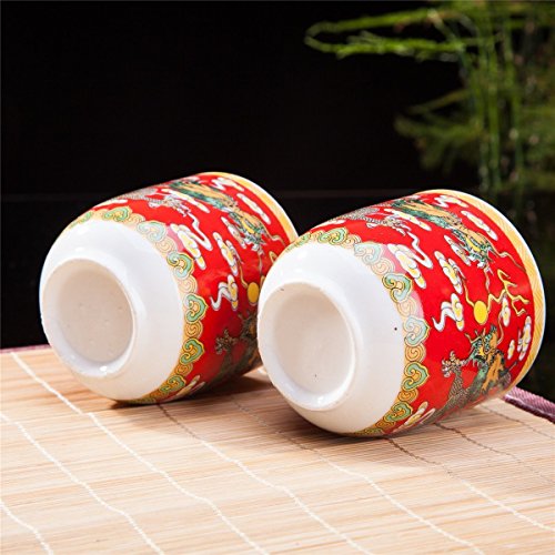 Set of 6 Blue Dragon Ceramic Tea Cups