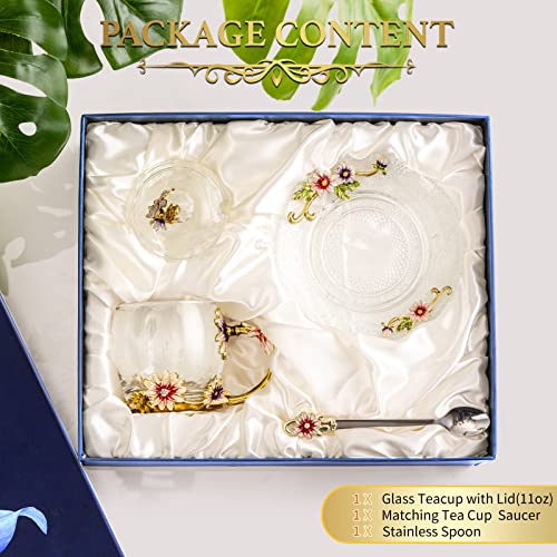 Vintage Glass Tea Cup and Saucer Set