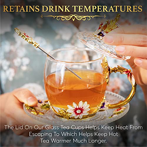 Vintage Glass Tea Cup and Saucer Set