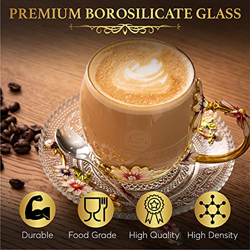 Vintage Glass Tea Cup and Saucer Set