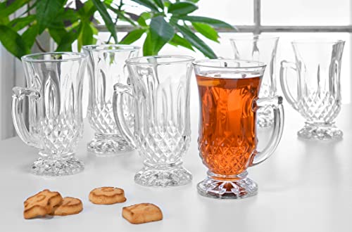 Classic Clear Cut Glass Turkish Tea Cups Set