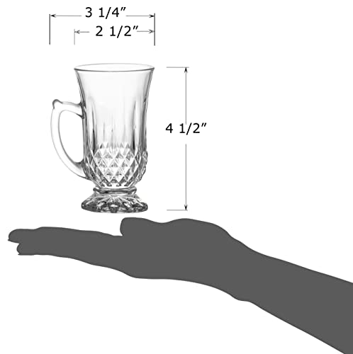 Classic Clear Cut Glass Turkish Tea Cups Set