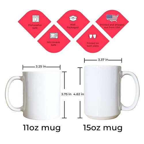 Personalized Ceramic Coffee Mugs - Monogram with Floral Design