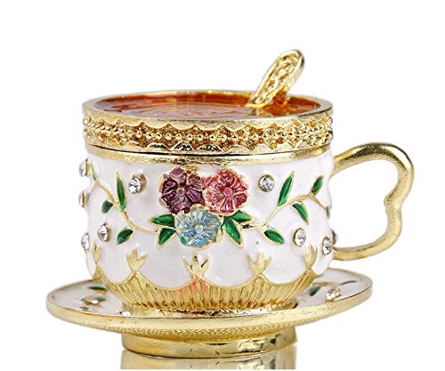 Sevenbees Coffee Cup Figurine Jewelry Box