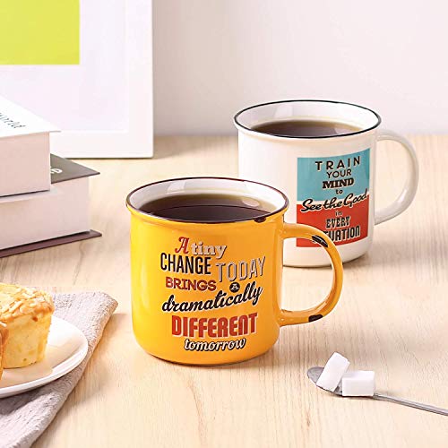 LIFVER Set of 4 Retro Porcelain Coffee Mugs