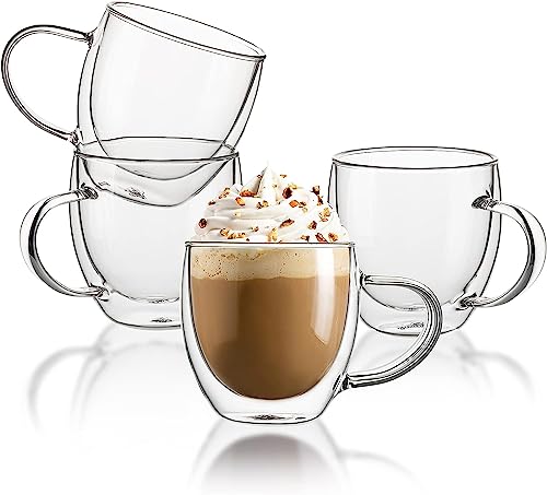Sweese Double Wall Glass Coffee Mugs Set of 4