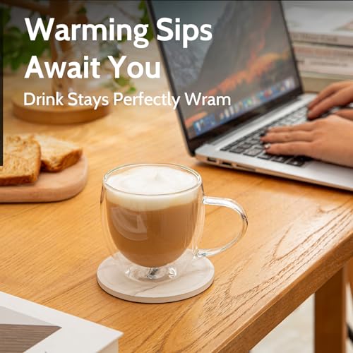 Sweese Double Wall Glass Coffee Mugs Set of 4