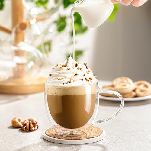 Sweese Double Wall Glass Coffee Mugs Set of 4