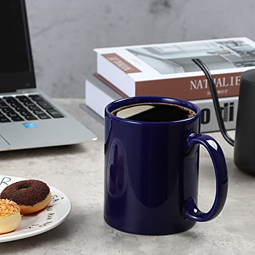 Smilatte 20 OZ Extra Large Ceramic Coffee Mug, M017 Classic Porcelain Boss Super Big Tea Cup with Handle for Office and Home, Blue