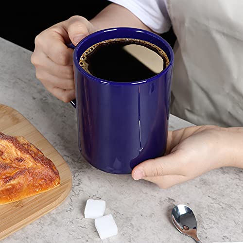 Smilatte 20 OZ Extra Large Ceramic Coffee Mug, M017 Classic Porcelain Boss Super Big Tea Cup with Handle for Office and Home, Blue