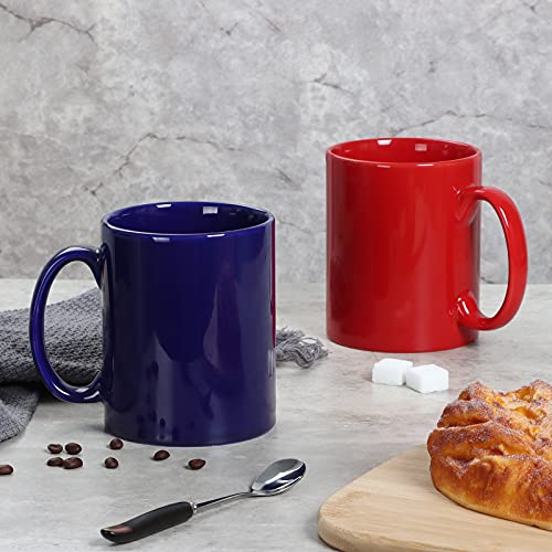 Smilatte 20 OZ Extra Large Ceramic Coffee Mug, M017 Classic Porcelain Boss Super Big Tea Cup with Handle for Office and Home, Blue