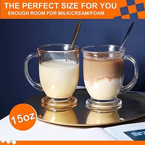 Vivimee Set of 6 Clear Glass Coffee Mugs