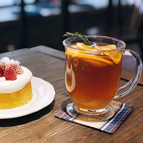 Vivimee Set of 6 Clear Glass Coffee Mugs