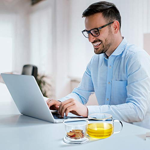 Lezero 13oz Tea Cups with Infuser and Lid