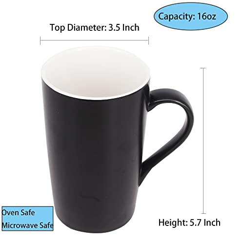 Set of 2 Ceramic 16oz Coffee Mugs with Lid and Spoon
