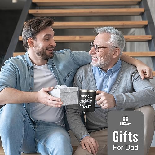 NOWWISH Birthday Gifts for Men - I'm Not Old I'm Classic Coffee Mug - Retirement Gifts for Him, Funny Gifts for Husband, Grandpa, Dad on Fathers Day (14oz, Black)