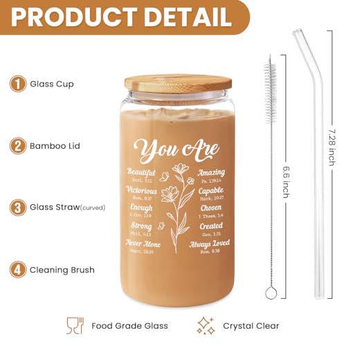 Inspirational 16 Oz Christian Can Glass Mug