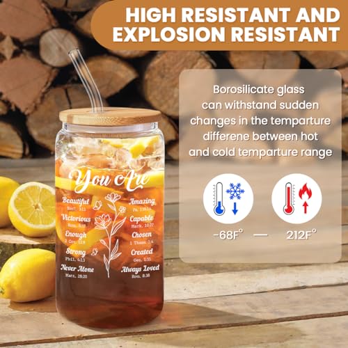 Inspirational 16 Oz Christian Can Glass Mug