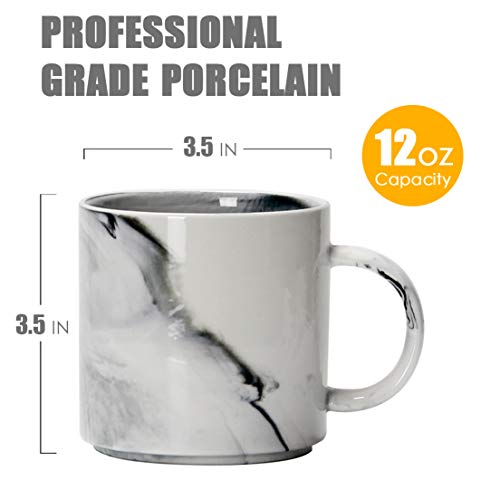 Smilatte Stackable Marble Coffee Mugs - Set of 4