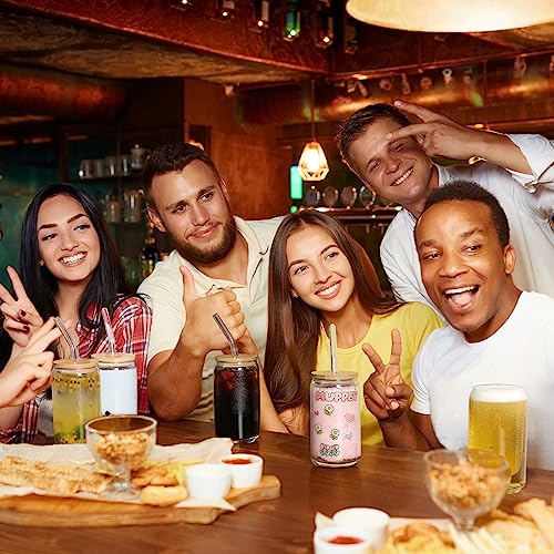 6-Piece Glass Cup Set with Bamboo Lids