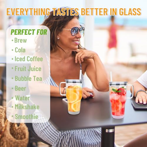 Zukro 32 oz Iced Coffee Tumbler with Handle