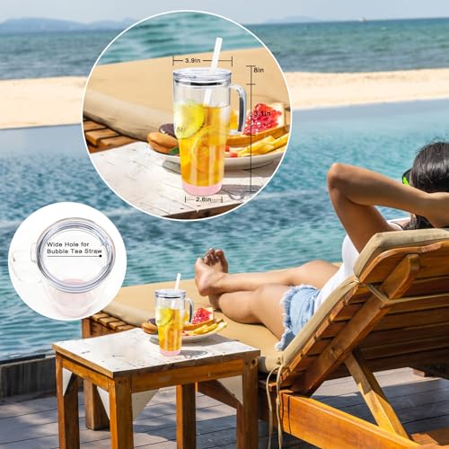 Zukro 32 oz Iced Coffee Tumbler with Handle