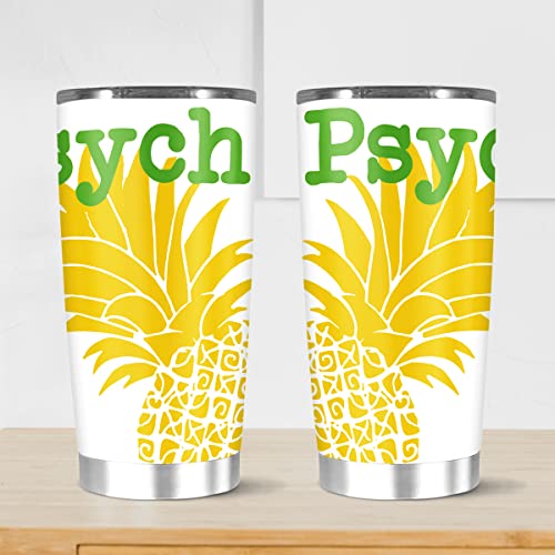 Stainless Steel Insulated Tumbler 20oz Minimalist Tea Psych Cold Tv Iced Show Hot Pop Wine Culture Coffee Lime Yellow Fun Green Pineapple Funny Travel Cups Mugs For Men Women