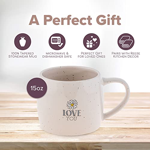 Karma Gifts Reese Ceramic Mug - 16-Ounce Coffee Cup - Cute Mugs for Women and Men - Bee