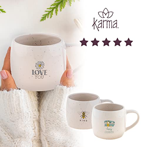 Karma Gifts Reese Ceramic Mug - 16-Ounce Coffee Cup - Cute Mugs for Women and Men - Bee