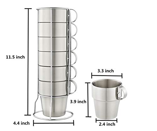 Stackable Insulated Stainless Steel Coffee Tea Mugs
