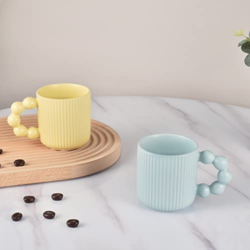 Koythin Light Blue Ceramic Coffee Mug, 12 oz