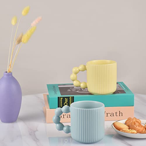 Koythin Light Blue Ceramic Coffee Mug, 12 oz