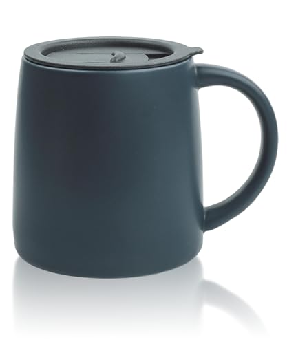 LINVIA 16oz Navy Blue Ceramic Coffee Mug