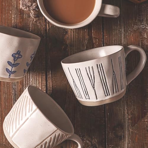 Artsy Double Wall Ceramic Coffee Mug, 12 Oz