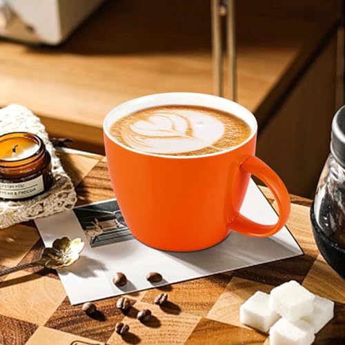Oversized Minimalist Orange Ceramic Coffee Mug