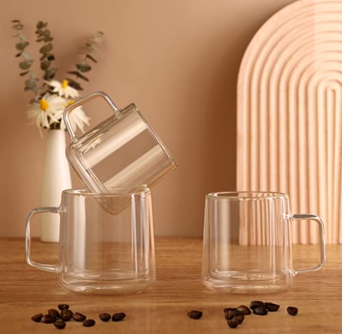 Double Wall Glass Coffee Mugs - Set of 2