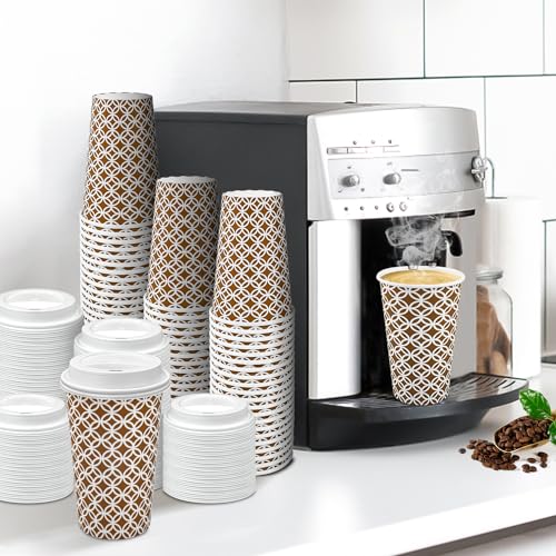 Ginkgo 16 oz Disposable Travel Coffee Cups, 100 Pack