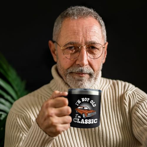 Old Man Gifts for Dad Im Not Old Im Classic Tumbler Funny Mugs for Dad Mugs for Men Gifts for Older Father Mens Birthday Gift Ideas Retirement Coffee Mug for Men 14oz Stainless Steel Tumbler With Lid