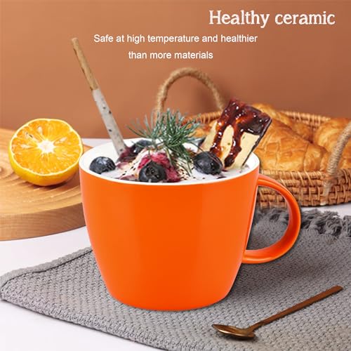 Oversized Minimalist Orange Ceramic Coffee Mug