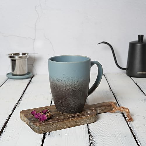 Matte Ceramic Tea Cup with Infuser - Dark Blue