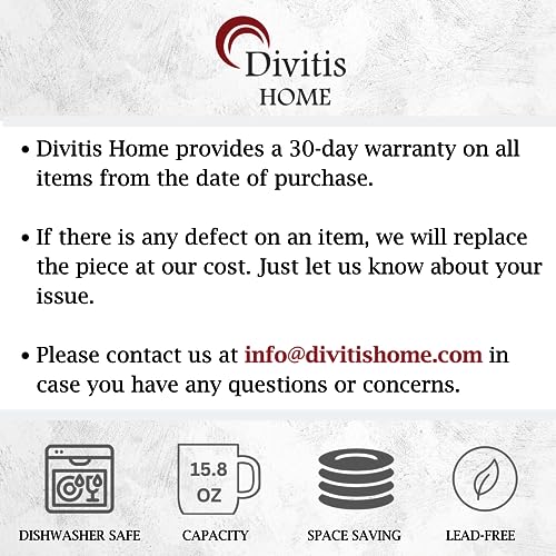 Divitis Home 18OZ stackable coffee mugs set of 4, new bone china coffee mugs, coffee cup sets of 4, coffee mugs set, coffee cup set, coffee cups, mugs, tea mugs, tea cups (Blue Vibes)