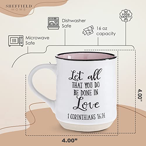 Sheffield Home Religious Coffee Mugs - Stoneware Motivational Bible Coffee Mugs For Women And Men - Inspirational Mugs And Cups, Mugs For Tea, Latte, And Hot Chocolate - 18oz