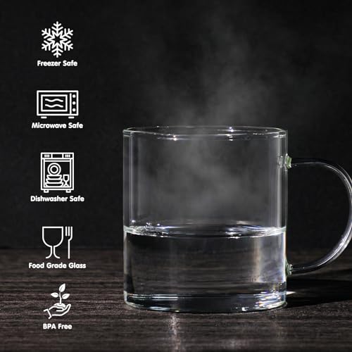Moretoes 6-Piece Glass Coffee Mugs Set